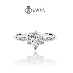 【#184 YSDD】925 Sterling Silver Moissanite Rings Marquise 0.5ct