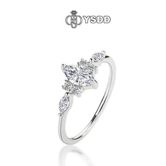 【#184 YSDD】925 Sterling Silver Moissanite Rings Marquise 0.5ct