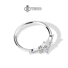 【#184 YSDD】925 Sterling Silver Moissanite Rings Marquise 0.5ct