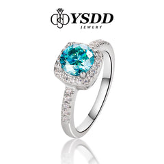 【#98 VIPStreamers】1CT Neon Blue Moissanite 925 Sterling Silver rings