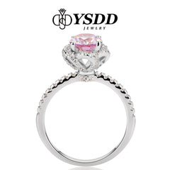 【#135 VIPStreamers】925 Sterling Silver Sakura Pink Moissanite Rings