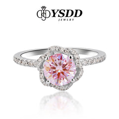 【#135 VIPStreamers】925 Sterling Silver Sakura Pink Moissanite Rings