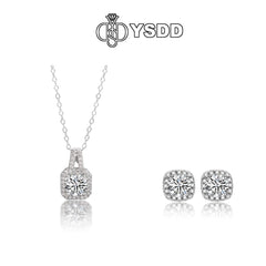 【#140 YSDD】925 Sterling Silver Moissanite Necklace&Earring Buds