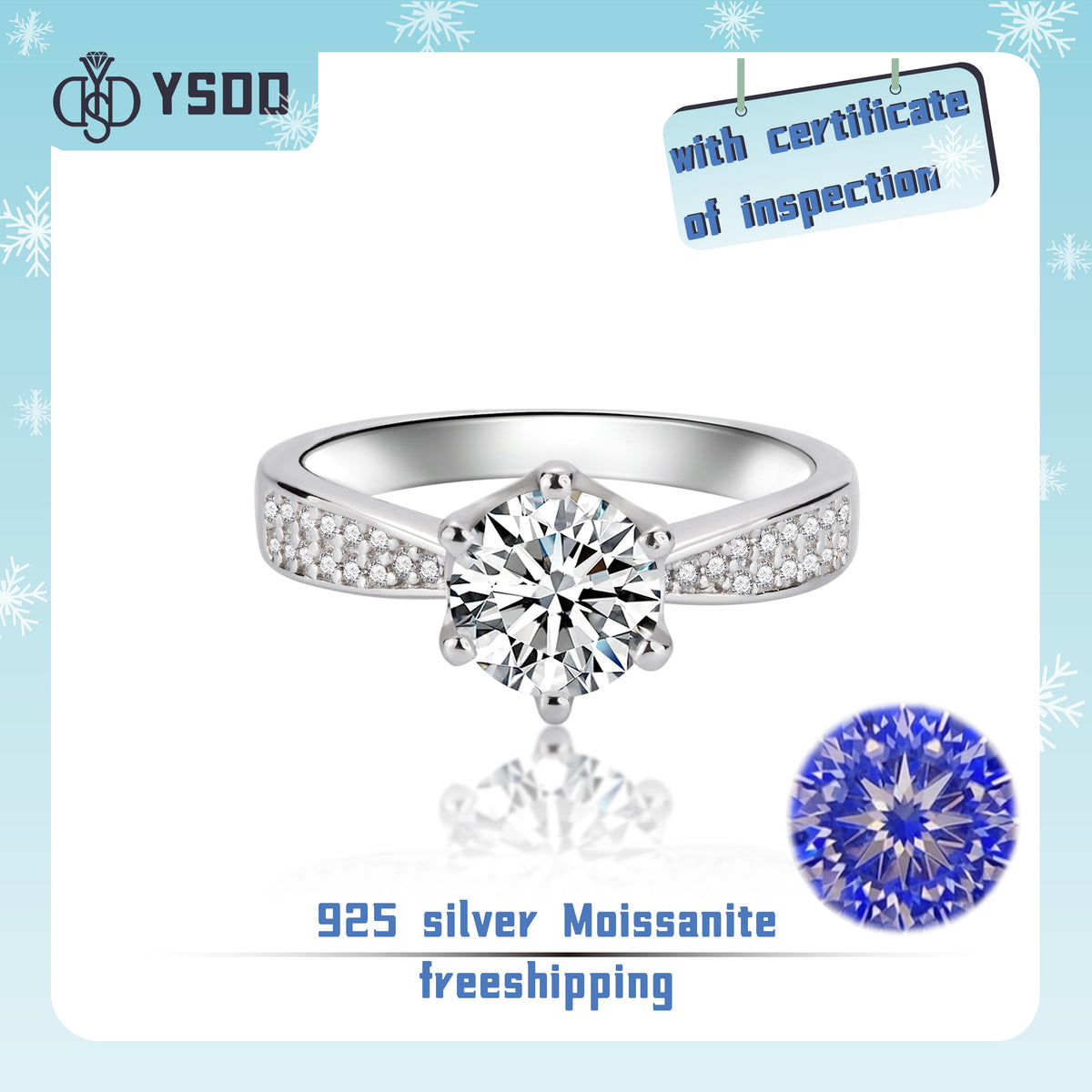 【#11 BeHost】925 Sterling Silver Moissanite Rings