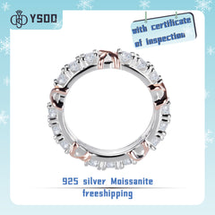【#42 YSDD】 2ct rose golden X Band 925 Sterling Silver Moissanite Rings