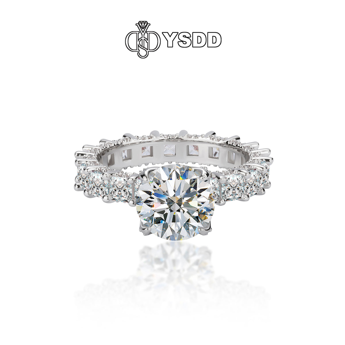 【#125 BeHost】3CT 925 Sterling Silver Moissanite Rings