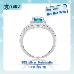 【#98 DH】1CT Neon Blue Moissanite 925 Sterling Silver rings