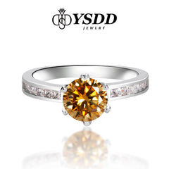 【#173 YSDD】1CT Colored Moissanite Rings in s925