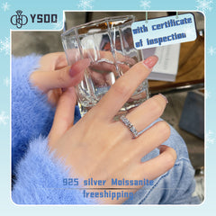 【#42 YSDD】 2ct rose golden X Band 925 Sterling Silver Moissanite Rings