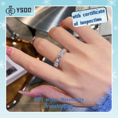 【#42 YSDD】 2ct rose golden X Band 925 Sterling Silver Moissanite Rings