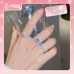 【#120 YSDD】 925 Sterling Silver Sakura Pink Moissanite Rings