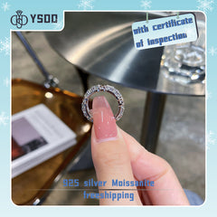 【#42 YSDD】 2ct rose golden X Band 925 Sterling Silver Moissanite Rings