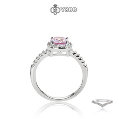 【#120 YSDD】 925 Sterling Silver Sakura Pink Moissanite Rings